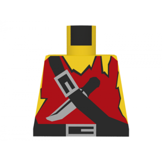 Torso Pirate Ragged Shirt, Knife, and Black Crossbelt Pattern