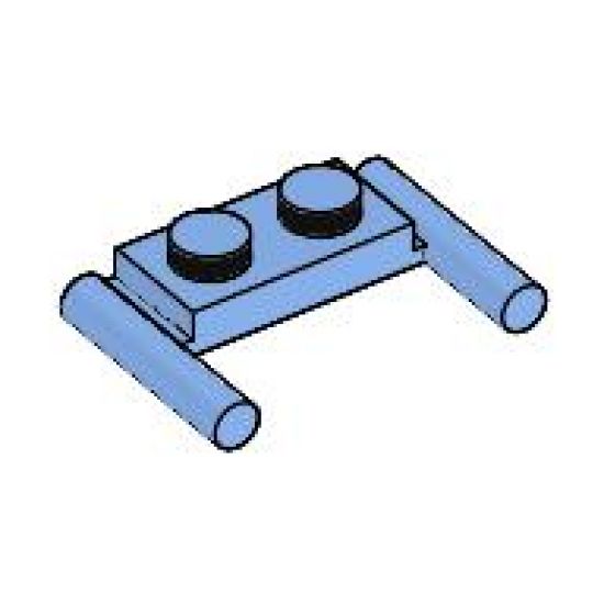 Plate, Modified 1 x 2 with Bar Handles - Flat Ends, Low Attachment