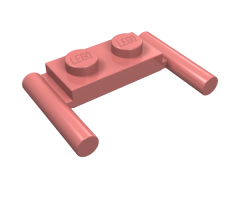 Plate, Modified 1 x 2 with Bar Handles - Flat Ends, Low Attachment