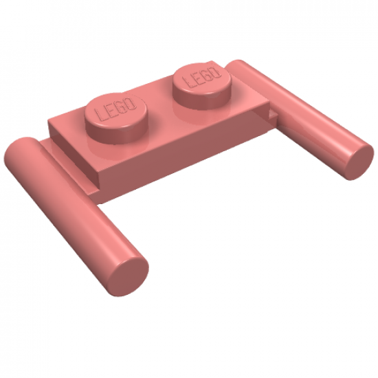 Plate, Modified 1 x 2 with Bar Handles - Flat Ends, Low Attachment