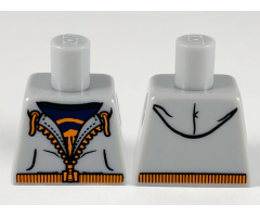 Torso Sweatshirt with Orange Zipper and Dark Blue T-Shirt Pattern