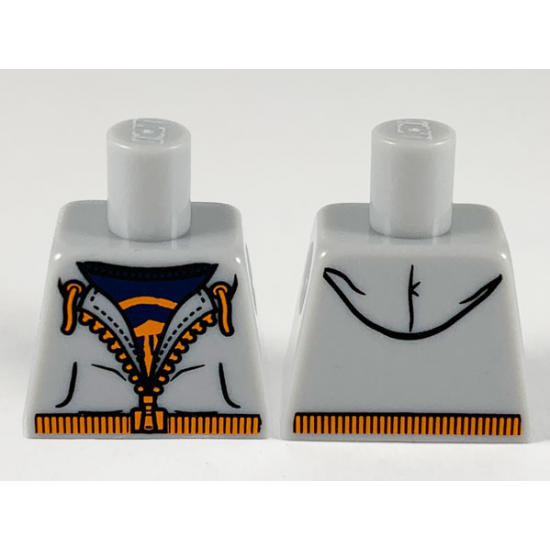 Torso Sweatshirt with Orange Zipper and Dark Blue T-Shirt Pattern