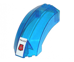 Windscreen 12 x 6 x 6 Curved with 'POLICE' and Space Police 3 Badge Pattern (Sticker) - Set 5974