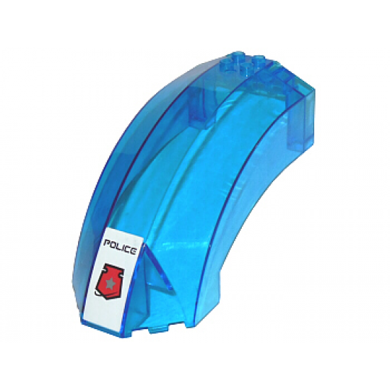Windscreen 12 x 6 x 6 Curved with 'POLICE' and Space Police 3 Badge Pattern (Sticker) - Set 5974