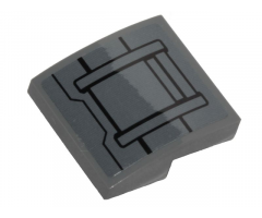 Slope, Curved 2 x 2 with Black Ace TIE Interceptor Hull Plates Pattern (Sticker) - Set 75242
