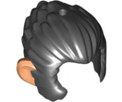 Minifigure, Hair and Sideburns, Swept Back with Nougat Ears Pattern