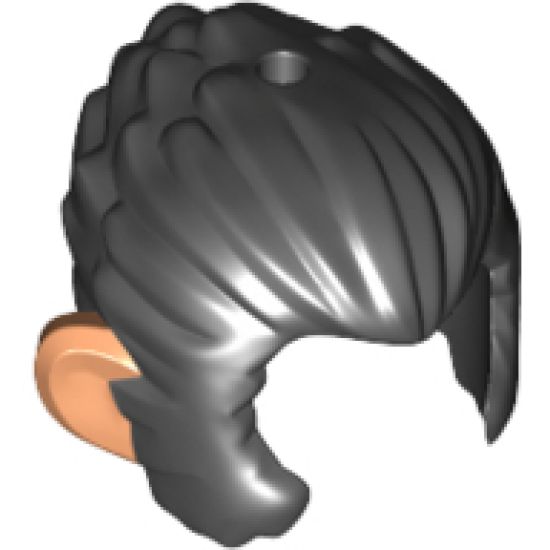 Minifigure, Hair and Sideburns, Swept Back with Nougat Ears Pattern
