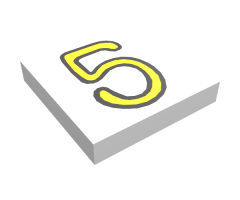 Tile 2 x 2 with Number  5 Fabuland Pattern