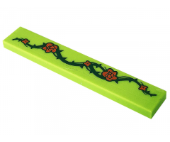 Tile 1 x 6 with Vines, Thorns and Roses Pattern (Sticker) - Set 41232