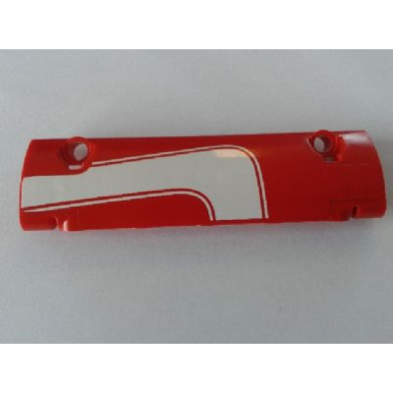 Technic, Panel Curved 11 x 3 with White Curved Stripe Pattern Model Left Side (Sticker) - Set 8258