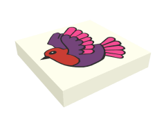 Tile 2 x 2 with Bird Pattern