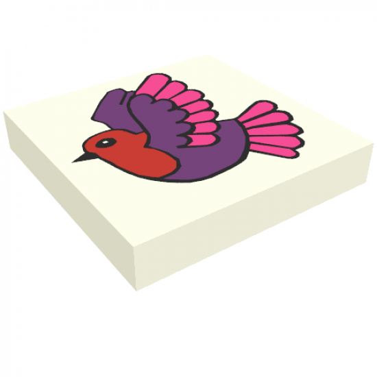 Tile 2 x 2 with Bird Pattern