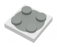 Turntable 2 x 2 Plate, Base with Light Gray Turntable 2 x 2 Plate, Top (3680 / 3679)