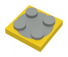 Turntable 2 x 2 Plate, Base with Light Gray Turntable 2 x 2 Plate, Top (3680 / 3679)