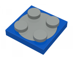 Turntable 2 x 2 Plate, Base with Light Gray Turntable 2 x 2 Plate, Top (3680 / 3679)