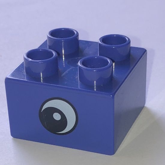 Duplo, Brick 2 x 2 with Eye, Elephant's Pattern