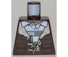Torso Town Prisoner Shirt Under Fur-Lined Jacket with Pockets and '86' Pattern