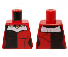 Torso Batman Female Outline with Black and Red Corset Top and Necklace with Bells Pattern