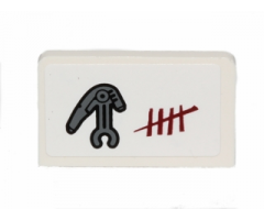 Panel 1 x 2 x 1 with Battle Droid Head and Enemy Shoot Count Pattern Model Left Side (Sticker) - Set 75037