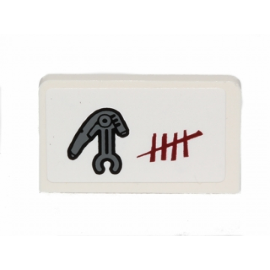 Panel 1 x 2 x 1 with Battle Droid Head and Enemy Shoot Count Pattern Model Left Side (Sticker) - Set 75037