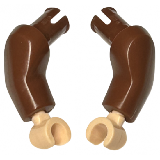 Arm Large with Pin, (Matching Left and Right) Pair with Light Nougat Hands