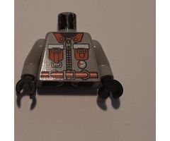 Torso Fire Shirt with 2 Red Pockets and Red Belt Pattern / Light Gray Arms / Black Hands