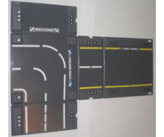 Container Racers Fold-Out Race Track Case 34 x 42 with Police Streets Pattern (Stickers) - Set 8211