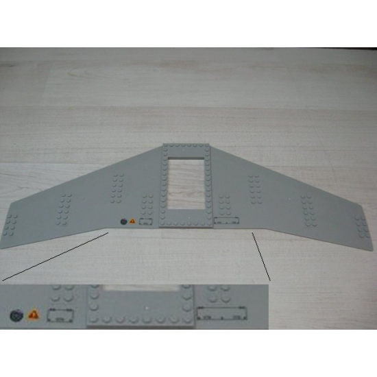 Wing Plate 20 x 56 with 6 x 10 Cutout and No Holes with Filler Cap, Warning Sign and Hatches Pattern (Stickers) - Set 7894