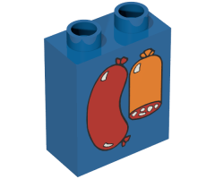 Duplo, Brick 1 x 2 x 2 with Sausages Pattern