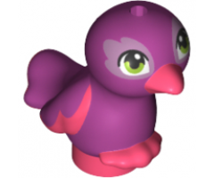 Animal, Air Bird Friends / Elves, Feet Joined with Magenta Body and Lime Green Eyes Pattern