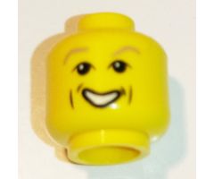 Minifigure, Head Male HP Gilderoy with Light Brown Eyebrows, Cheek Dimple, Open Mouth Smile Pattern - Blocked Open Stud