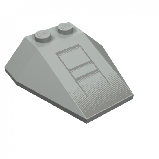Wedge 4 x 4 Triple without Stud Notches with SW X-wing Nose Pattern