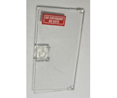 Door 1 x 4 x 6 with Stud Handle with White 'NO STATIONARY NO GIFTS' on Red Background Pattern (Sticker) - Set 70912