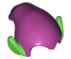 Minifigure, Headgear Hat, Elf Drooping with Pointed Ears with Magenta Top Pattern (Green Goblin)