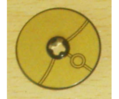Technic, Disk 3 x 3 with Black Lines on Gold Background Pattern (Sticker) - Set 8007