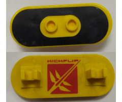 Minifigure, Utensil Skateboard with Mag Wheel Holders with Black Surface and Red Skate Pattern (Stickers) - Set 3537