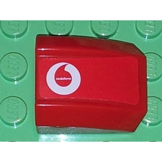 Slope, Curved 2 x 2 Lip with Vodafone Pattern Left (Sticker) - Sets 8654 / 8375