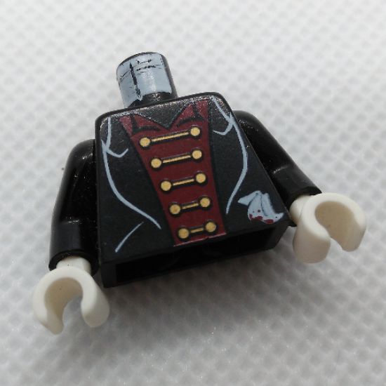 Torso Studios Black Suit, Red Shirt, Gold Clasps Pattern (Vampire) / Black Arms / White Hands