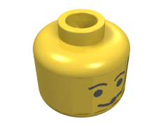Minifigure, Head Male Eyebrows and Headset Pattern - Blocked Open Stud