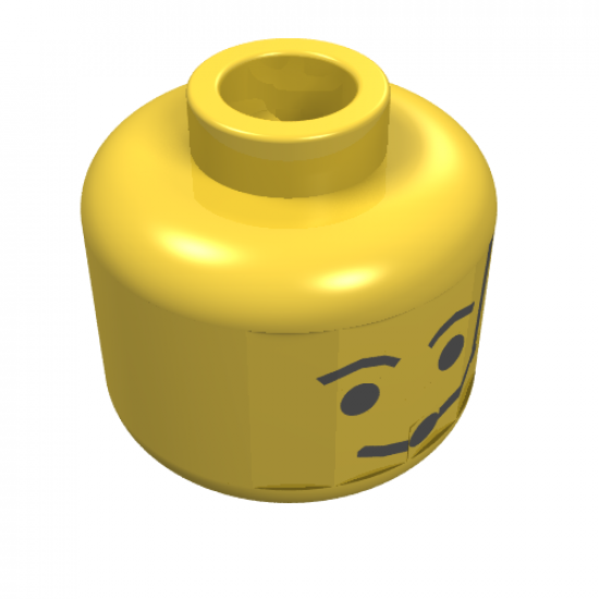 Minifigure, Head Male Eyebrows and Headset Pattern - Blocked Open Stud