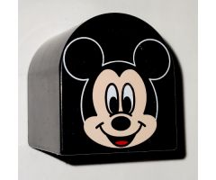 Duplo, Brick 2 x 2 x 2 Curved Top with Mickey Mouse Pattern