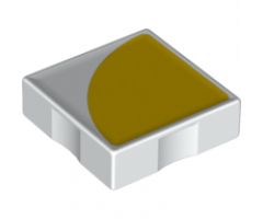 Duplo, Tile 2 x 2 with Shape Yellow Quarter Circle Pattern
