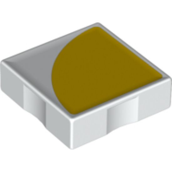 Duplo, Tile 2 x 2 with Shape Yellow Quarter Circle Pattern