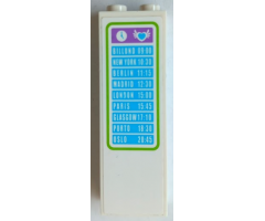 Brick 1 x 2 x 5 with Information Board, Clock, Heart and Feathers Pattern (Sticker) - Set 41109