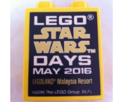 Duplo, Brick 1 x 2 x 2 with Lego Star Wars Days May 2016 Legoland Malaysia Resort Pattern