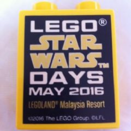 Duplo, Brick 1 x 2 x 2 with Lego Star Wars Days May 2016 Legoland Malaysia Resort Pattern