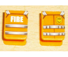 Minifigure, Body Wear Vest with Straps and Fire Logo and 'FIRE' Pattern (Stickers) - Sets 7043 / 7046