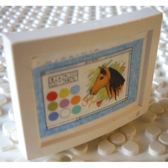 Scala Television / Computer Monitor with Horse and Paint Program Pattern (Sticker) - Set 3142