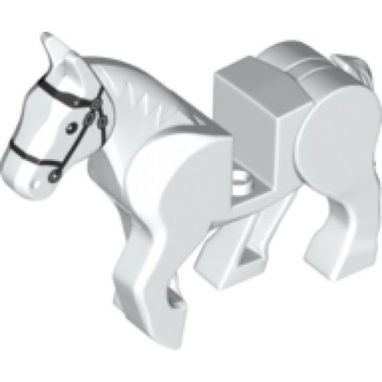 Horse, Movable Legs with Black Eyes, White Pupils and Black Bridle Pattern