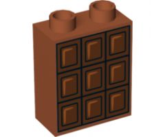 Duplo, Brick 1 x 2 x 2 with Chocolate Bar Pattern